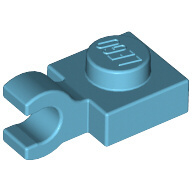 Lego destička 1x1 se svorkou (úchytem) vodorovně, azurová střední (6176255)